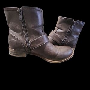 Diba Dark Brown Ankle Booties (With Flaw)